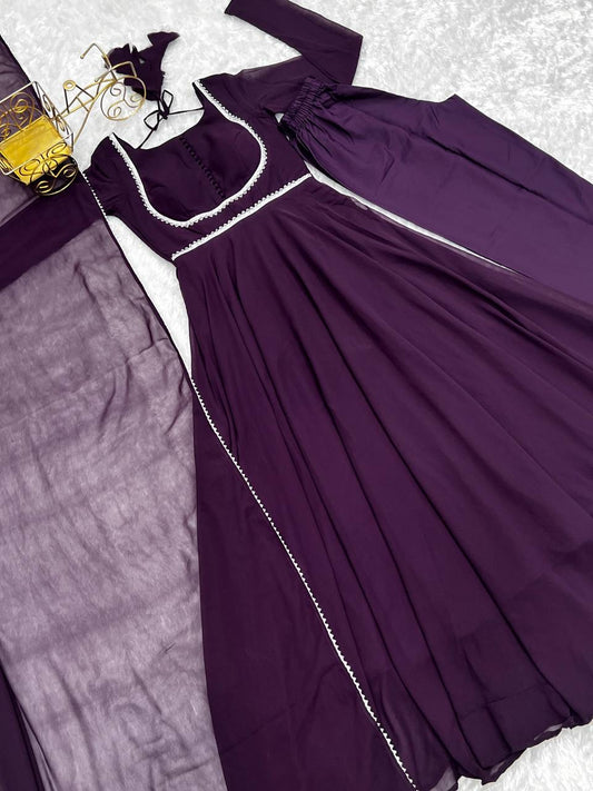 Dark Purple Anarkali Suit