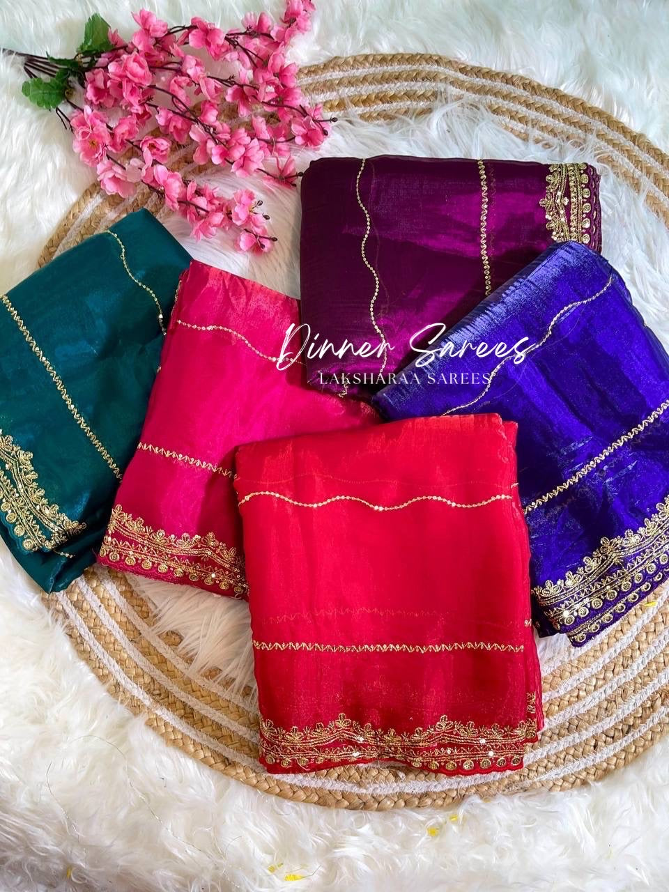 NATALIE — Premium Shimmer Saree with Readymade Blouse