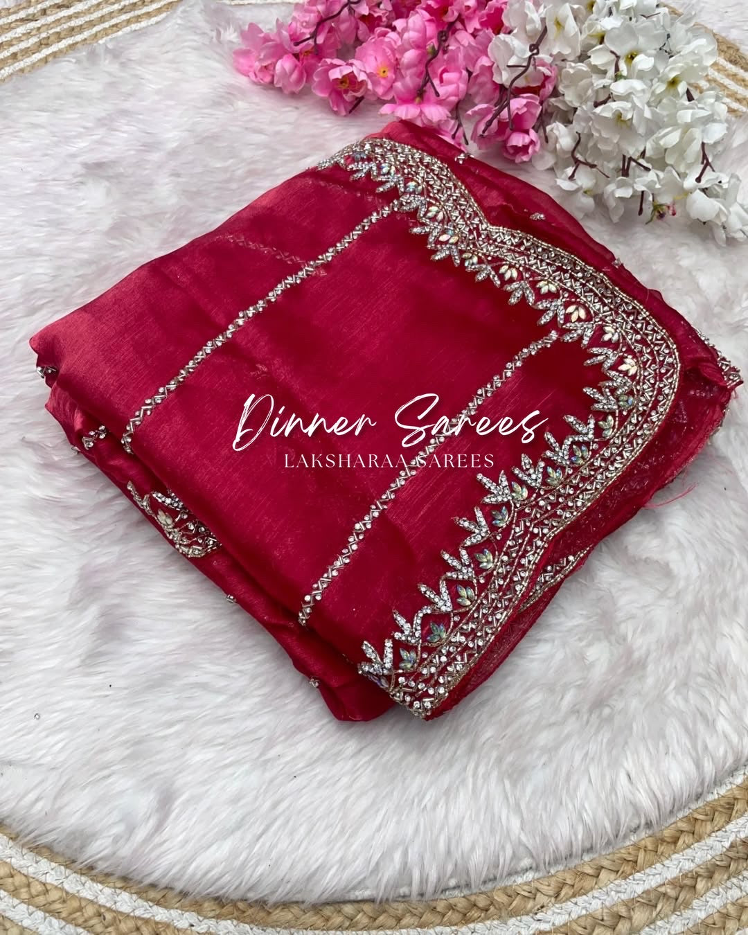 SARIKA - Premium shimmer silk saree with stone border