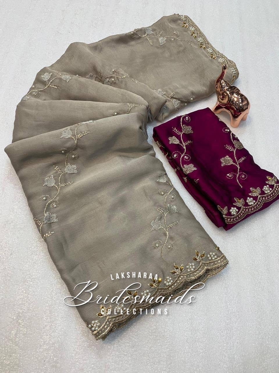 (Copy) Premium Crunchy Chiffon Saree