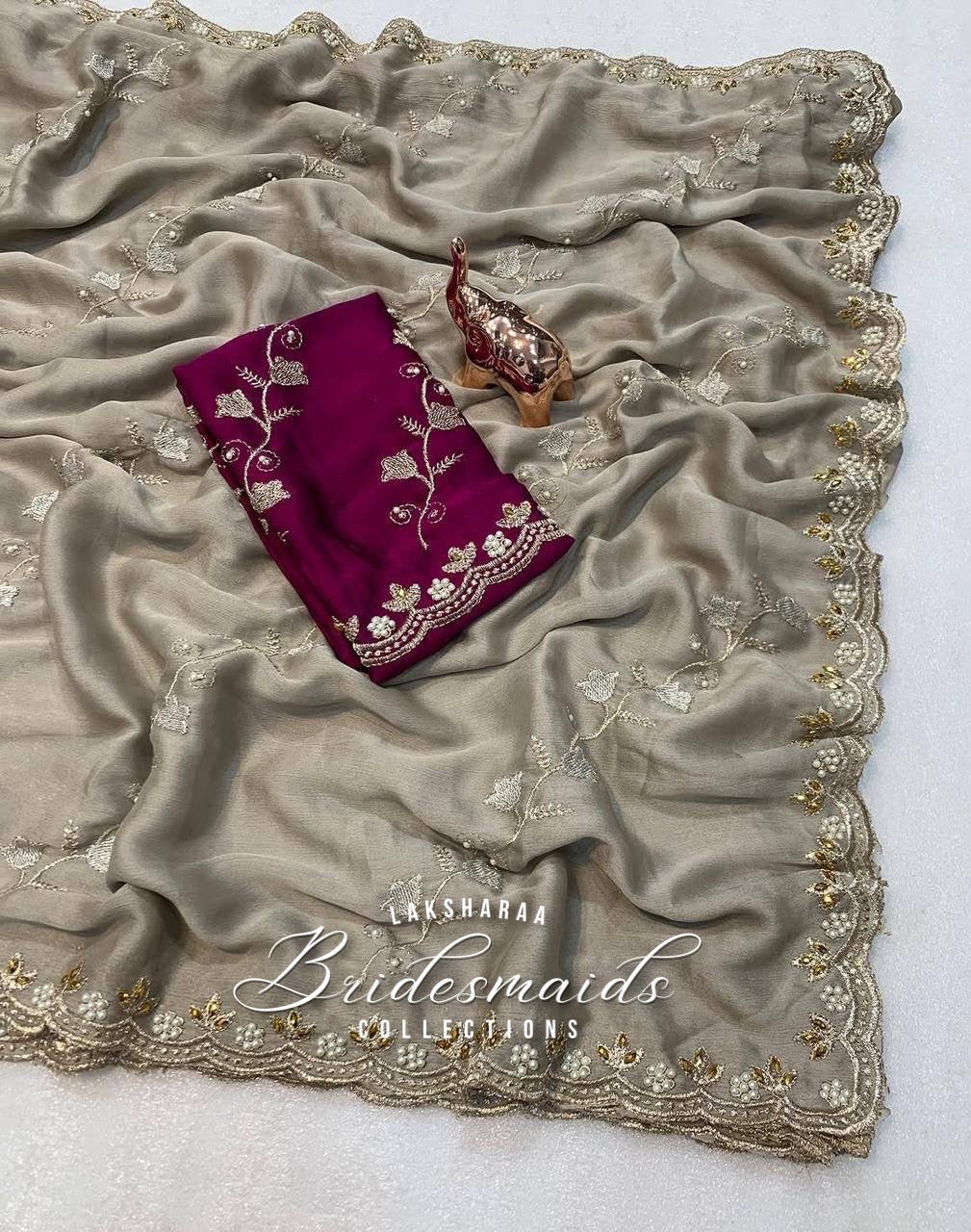 (Copy) Premium Crunchy Chiffon Saree