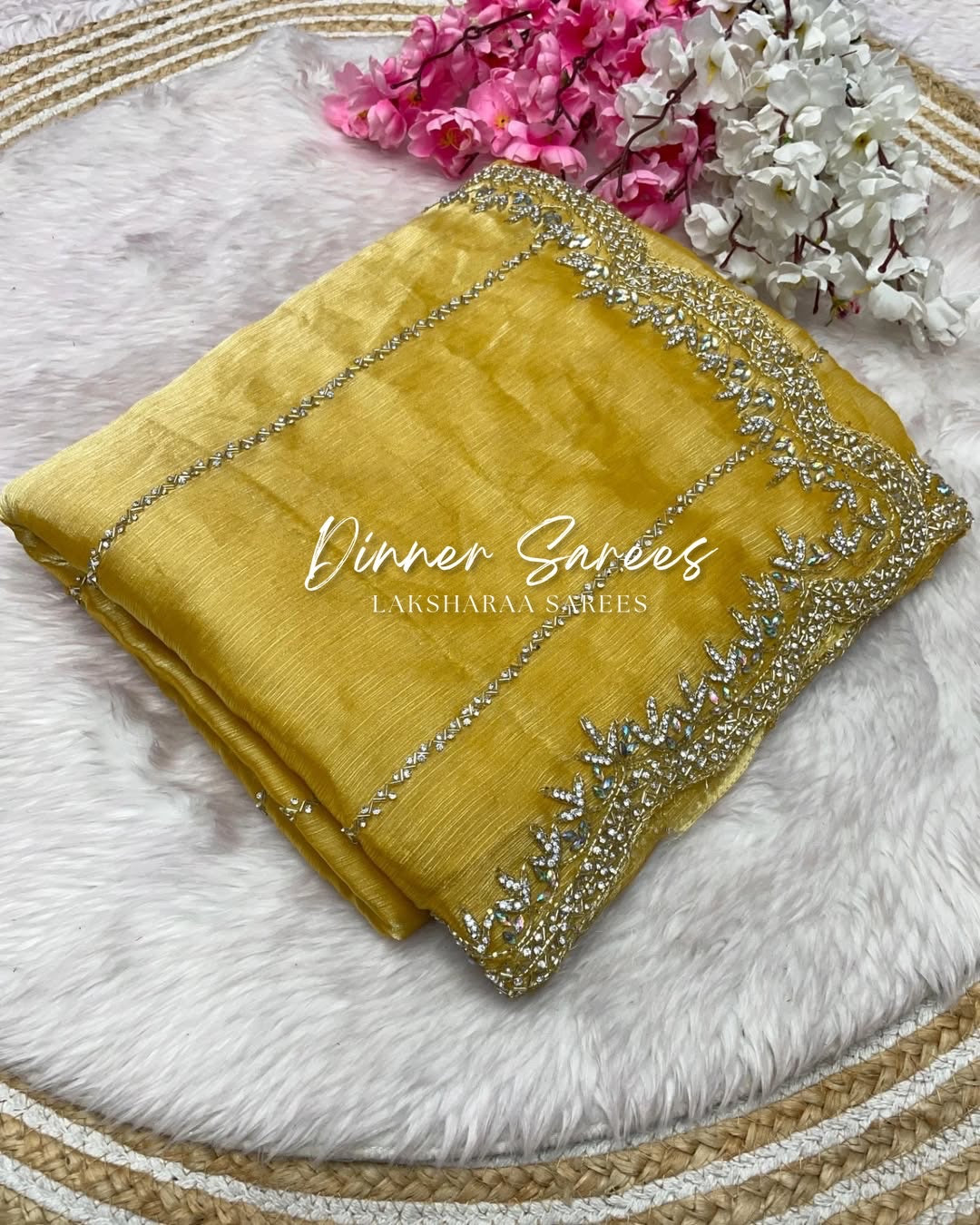 SARIKA - Premium shimmer silk saree with stone border