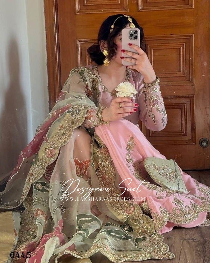 DILRUBA- Baby Pink Pallazo Suit