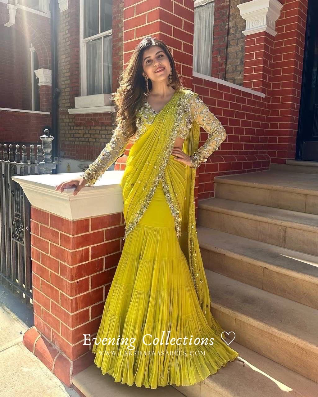 SAMRIN - Haldi Special Ruffle Half Saree Lehenga