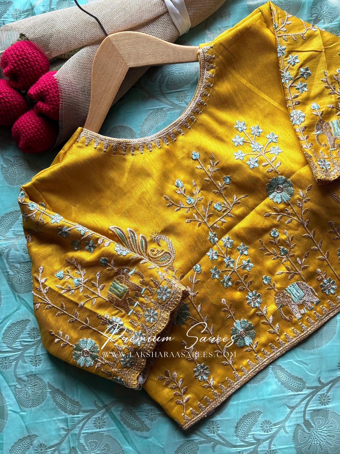 JIYA — Softy Silk Saree in with handwork designer blouse piece