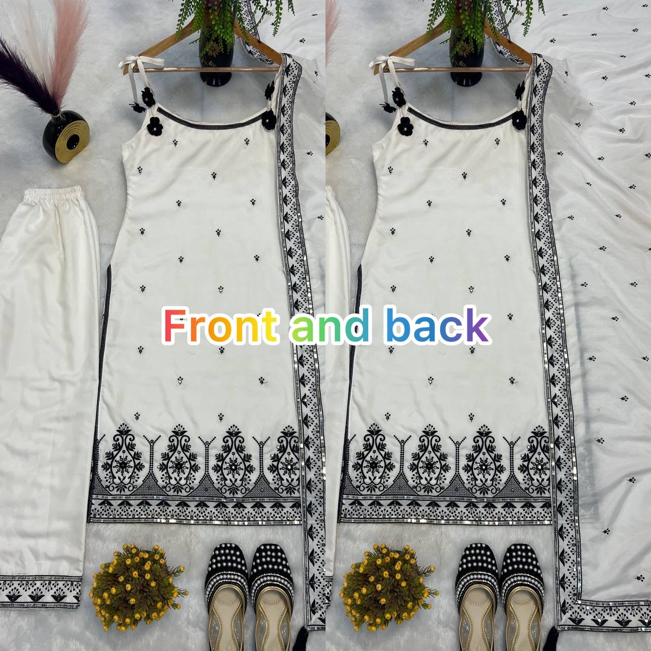 MASKA - Rose Pom Pom Kurti Set