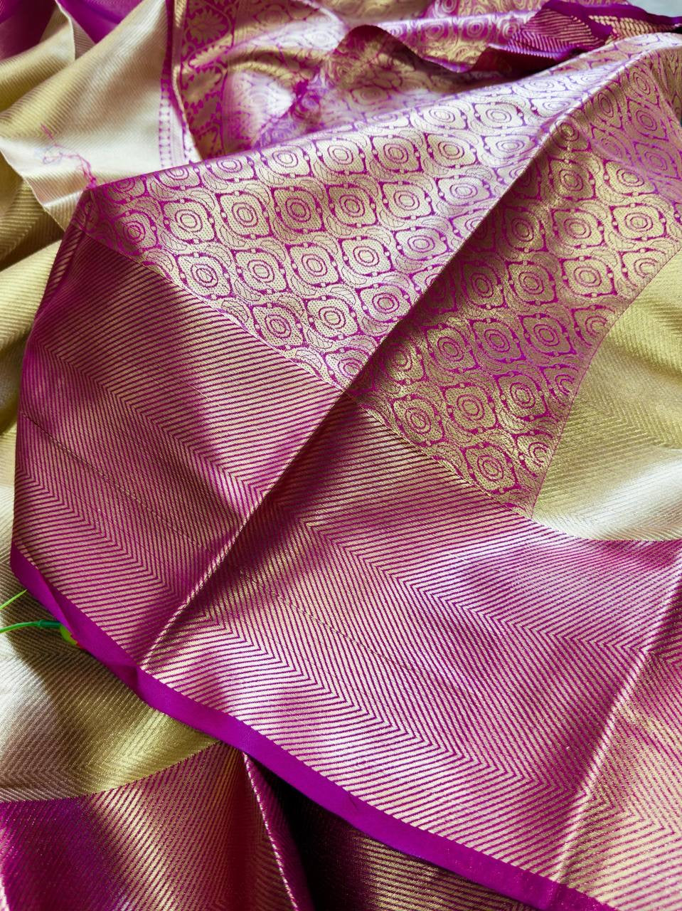 JOTHIKA - Stunning Gold x Pink Banarasi Tissue Saree