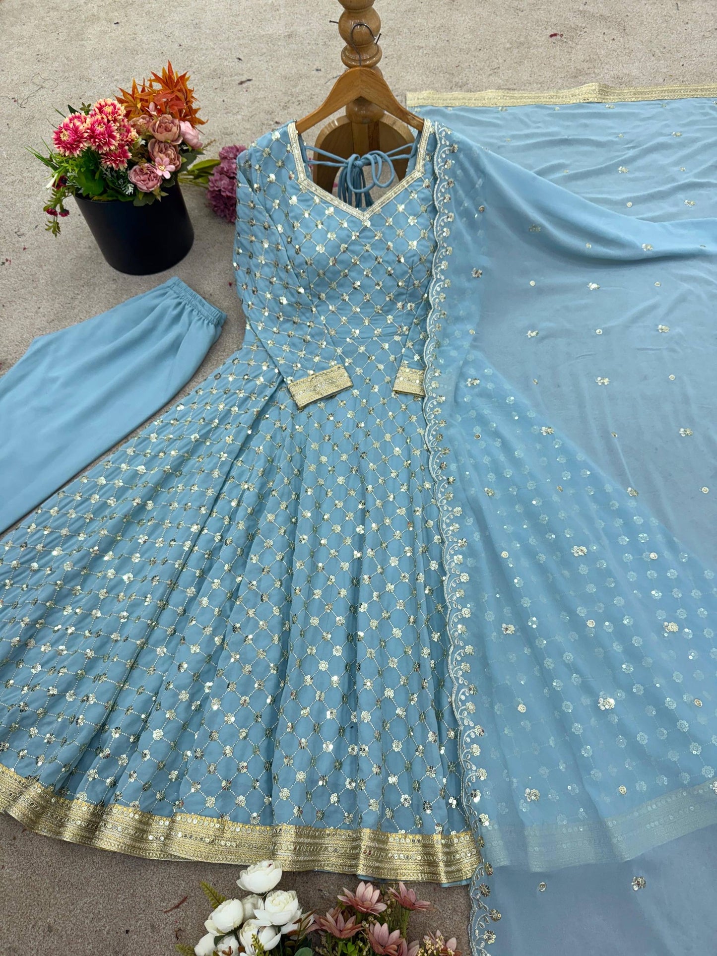 Baby Blue Anarkali Suit