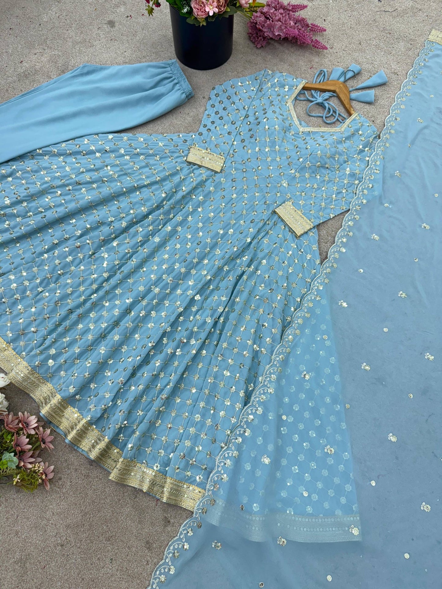 Baby Blue Anarkali Suit