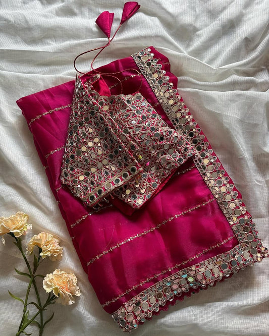 NAVEE - Shimmer Silk Saree X Readymade blouse