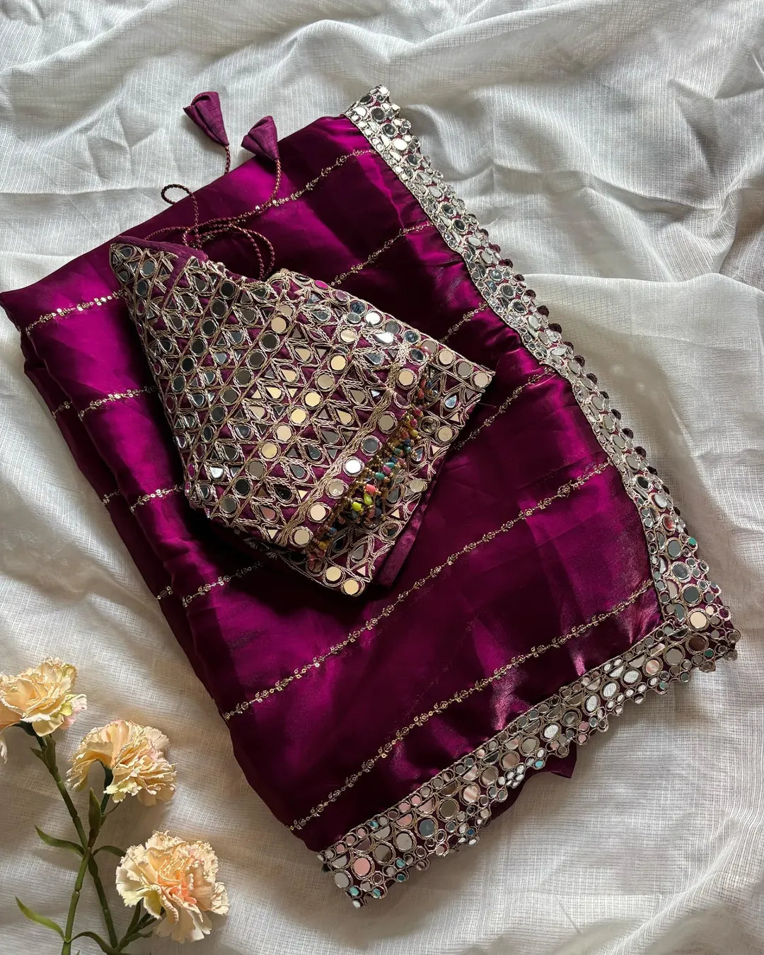 NAVEE - Shimmer Silk Saree X Readymade blouse