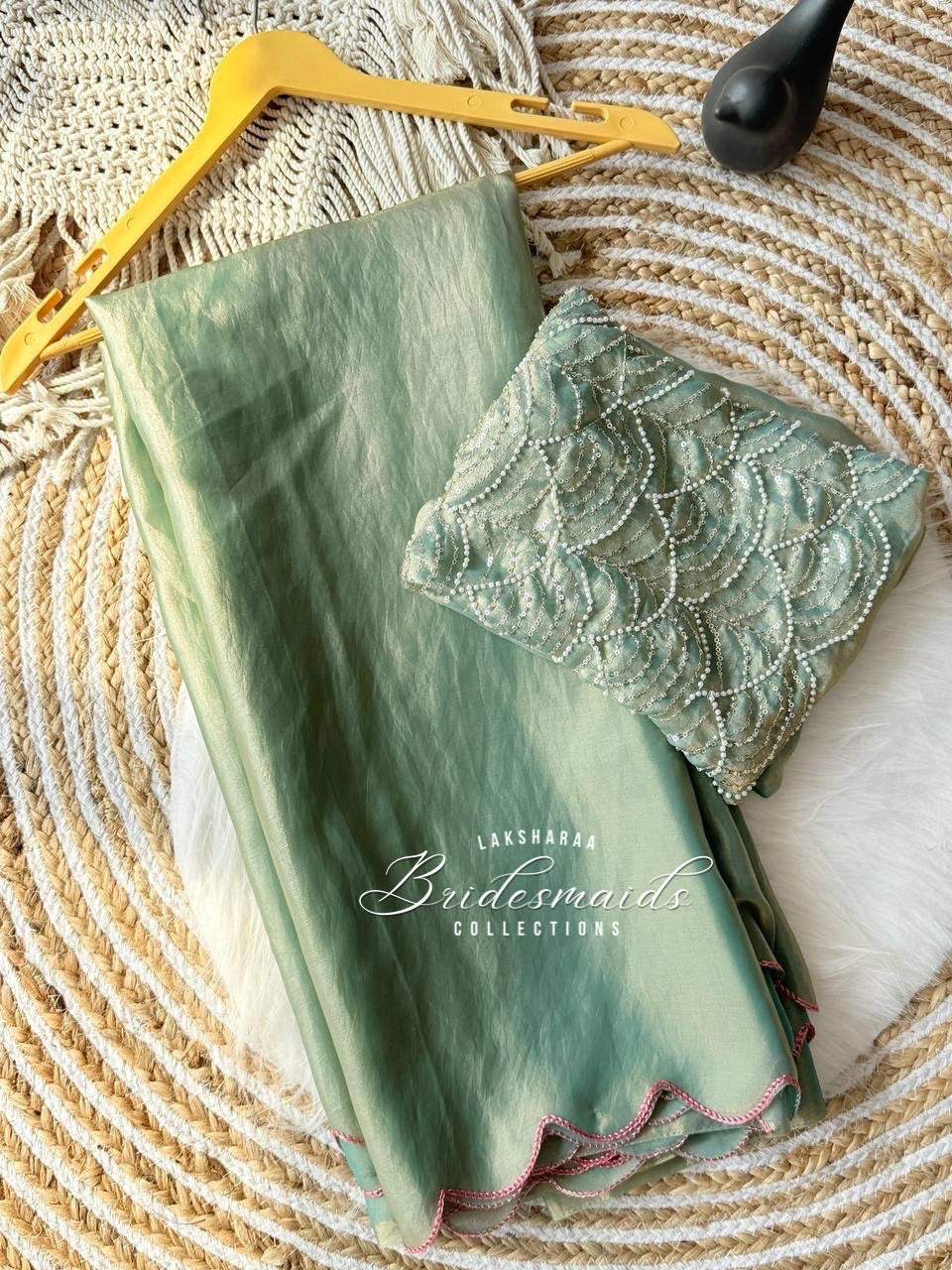 CALISTA 2.0 - Bridesmaids Special Shimmer Saree x Scallop Border