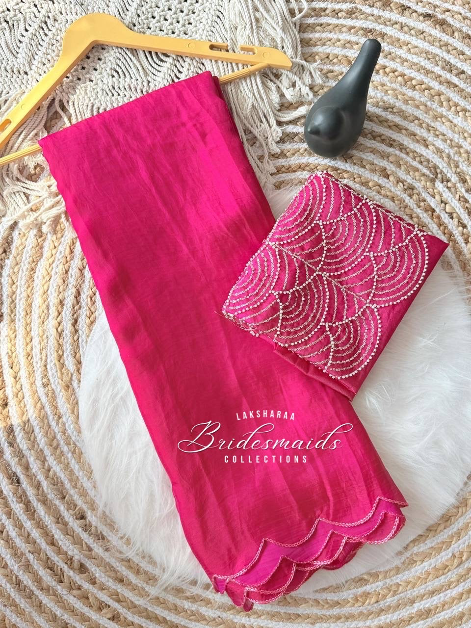 CALISTA 2.0 - Bridesmaids Special Shimmer Saree x Scallop Border