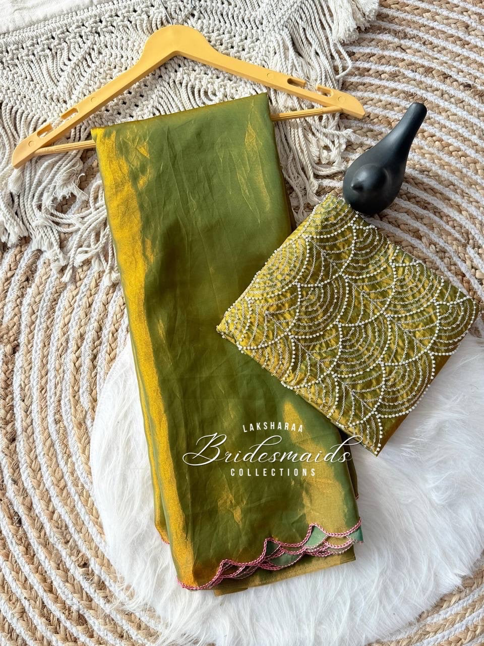 CALISTA 2.0 - Bridesmaids Special Shimmer Saree x Scallop Border