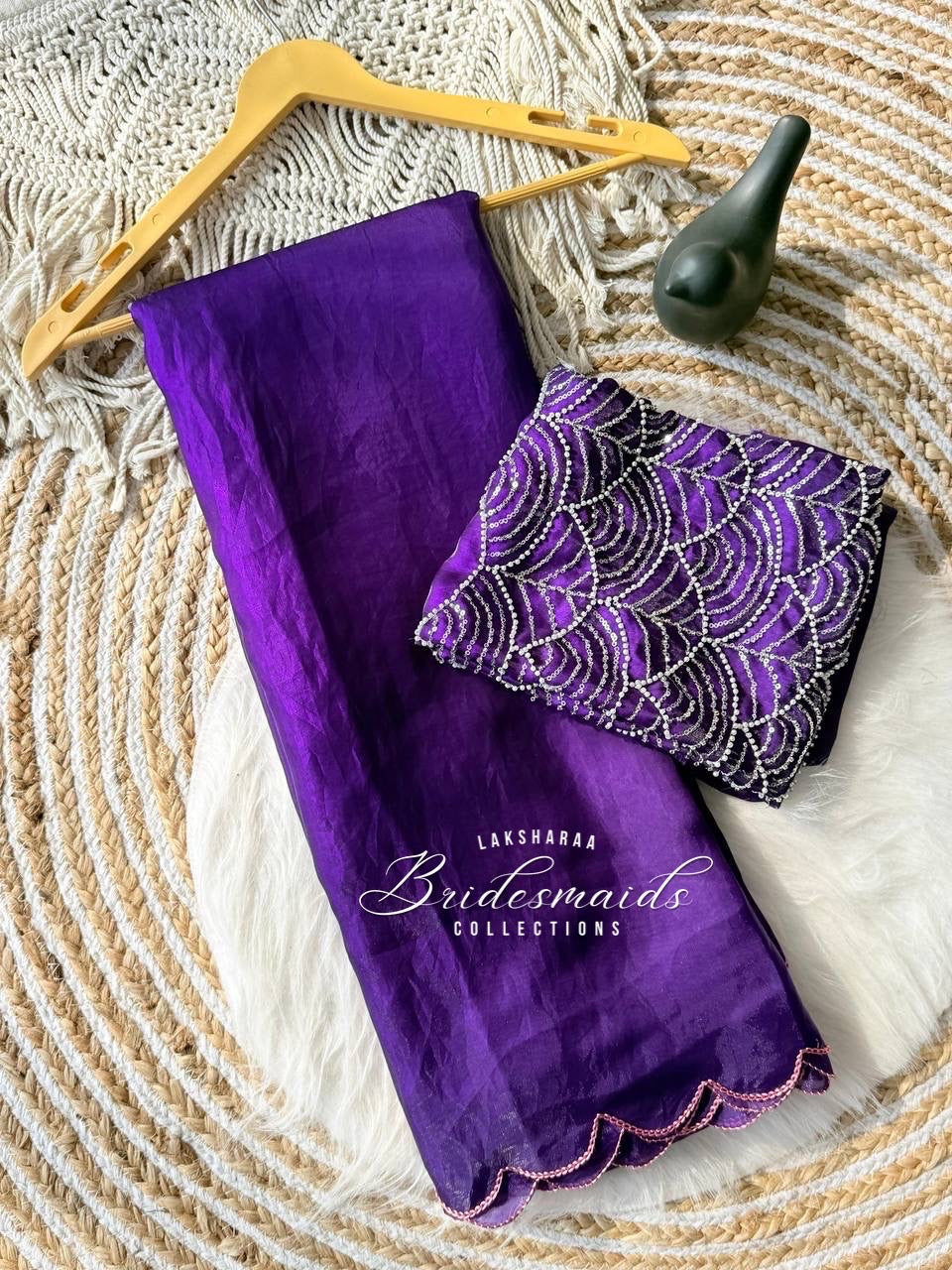 CALISTA 2.0 - Bridesmaids Special Shimmer Saree x Scallop Border
