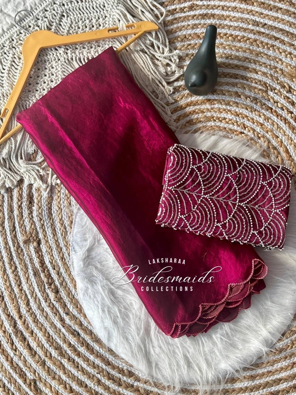 CALISTA 2.0 - Bridesmaids Special Shimmer Saree x Scallop Border