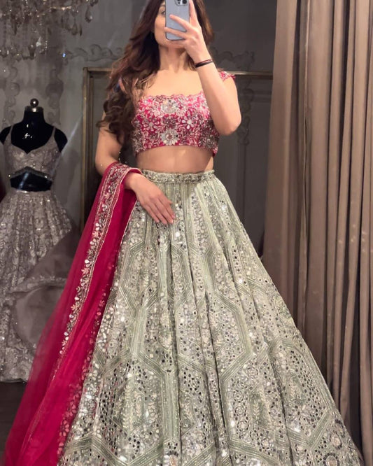 Niralii Muhalai Pink Lehenga Set