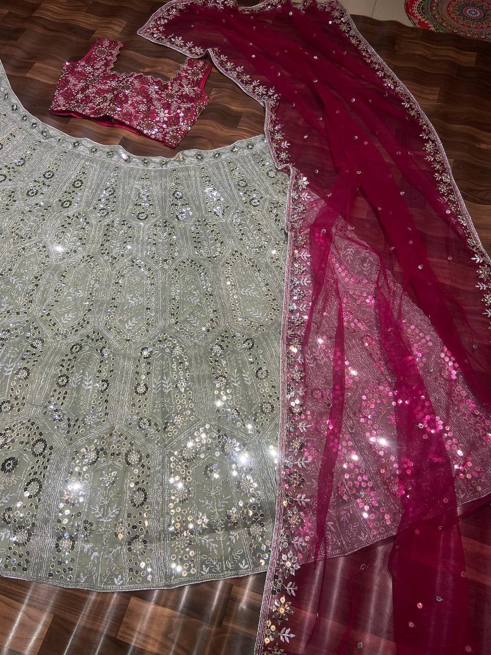 Niralii Muhalai Pink Lehenga Set