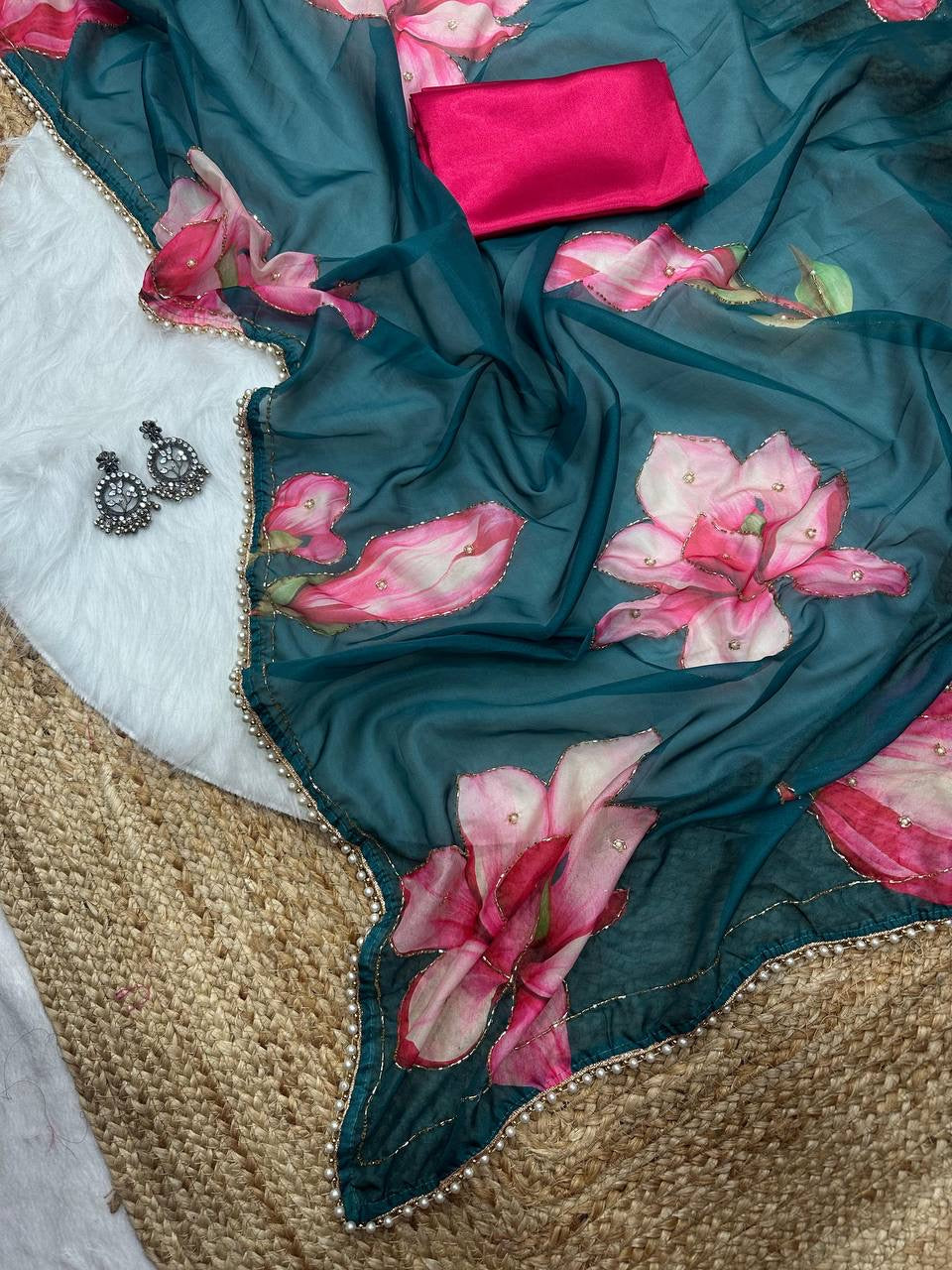 LILY 1.0 — Summer Floral x Pearl Saree