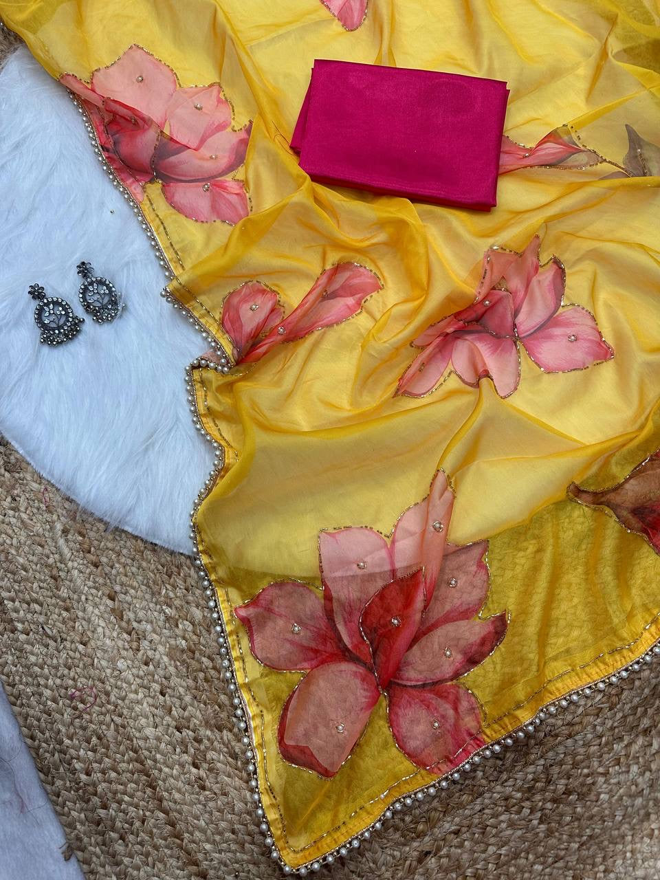 LILY 1.0 — Summer Floral x Pearl Saree