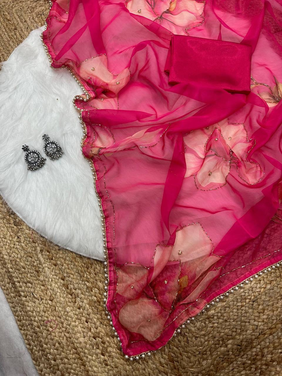 LILY 1.0 — Summer Floral x Pearl Saree