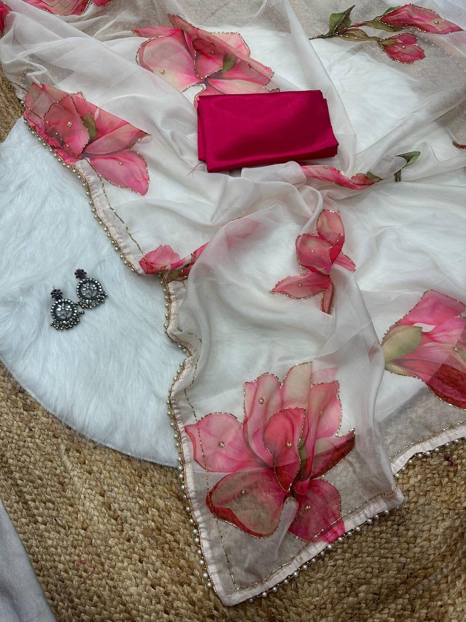 LILY 1.0 — Summer Floral x Pearl Saree