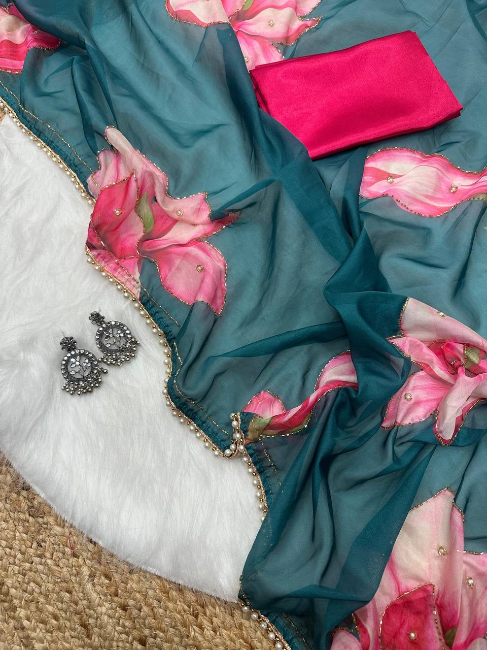 LILY 1.0 — Summer Floral x Pearl Saree