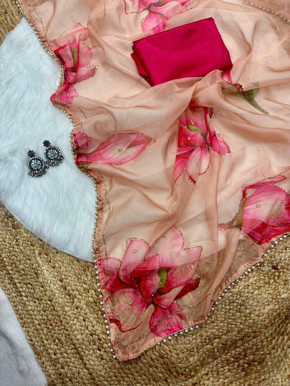 LILY 1.0 — Summer Floral x Pearl Saree
