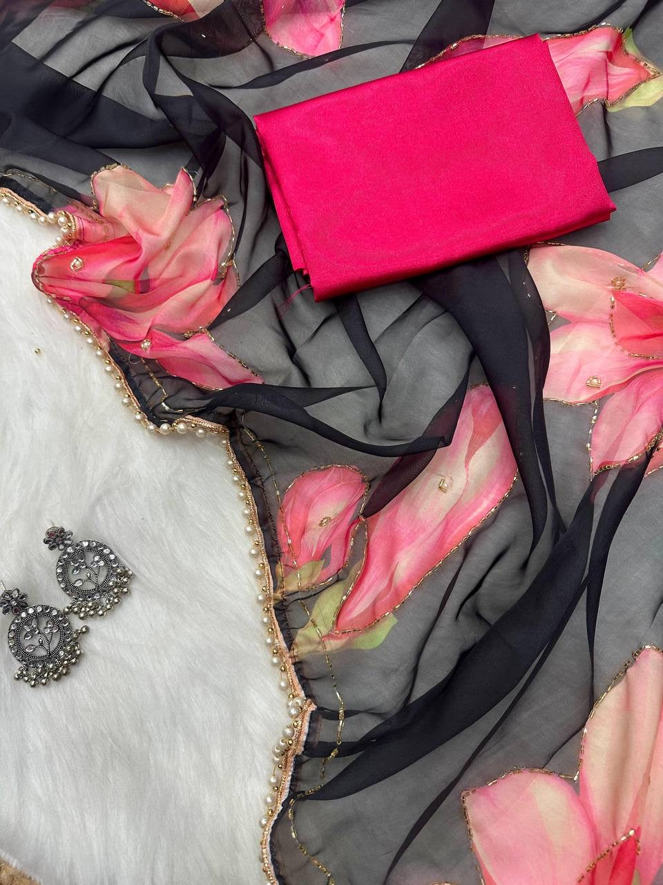 LILY 1.0 — Summer Floral x Pearl Saree