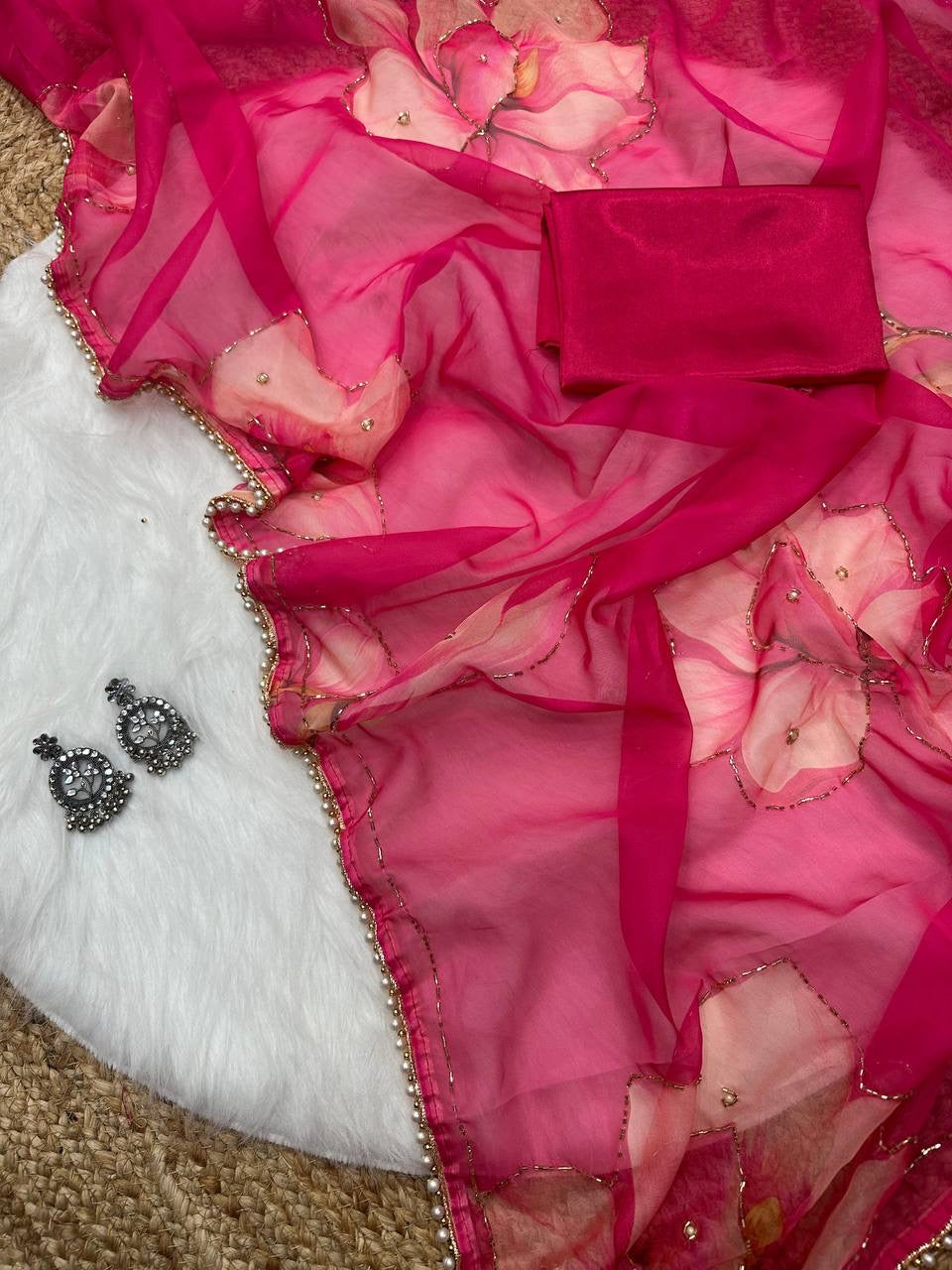 LILY 1.0 — Summer Floral x Pearl Saree