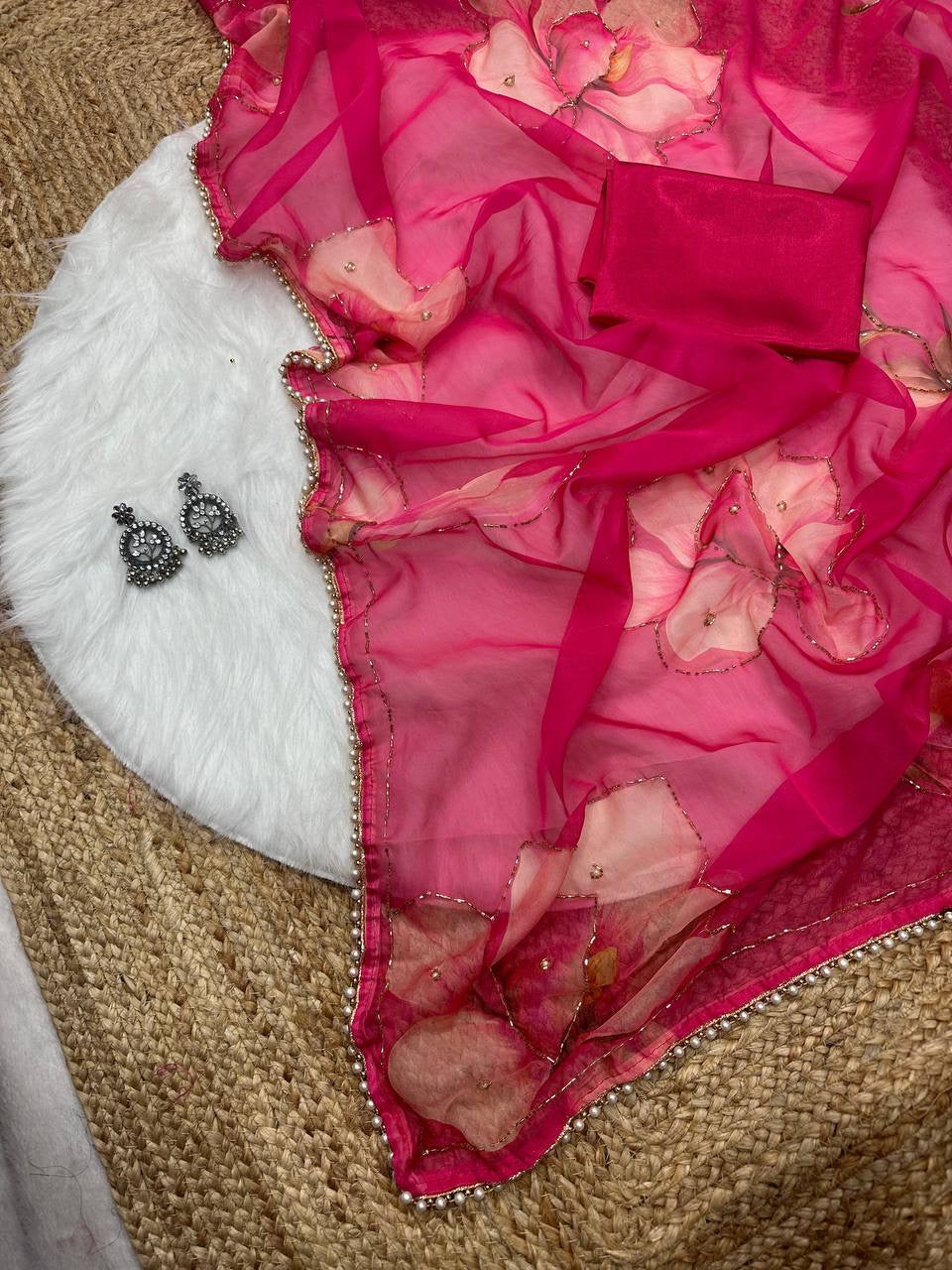 LILY 1.0 — Summer Floral x Pearl Saree