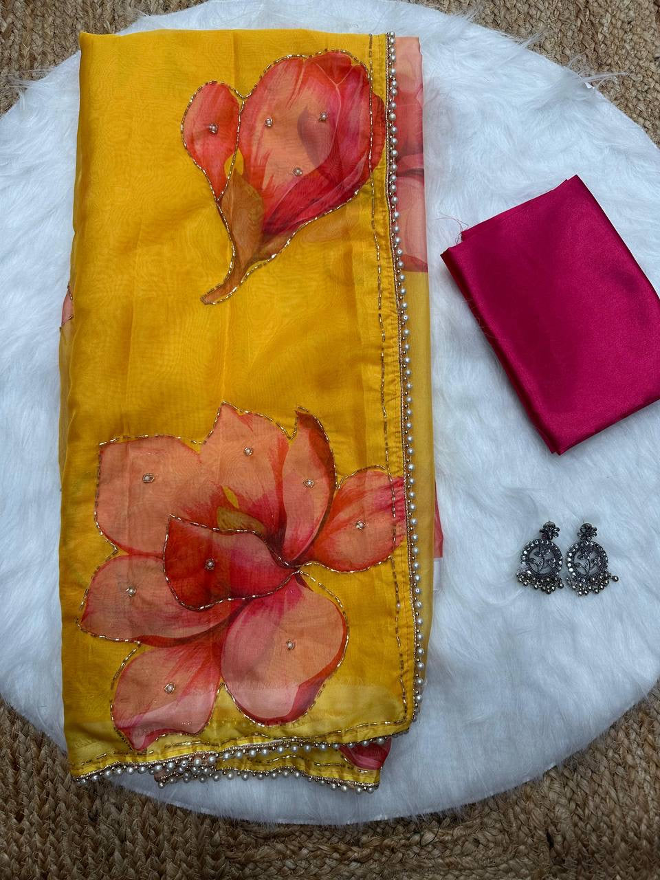 LILY 1.0 — Summer Floral x Pearl Saree