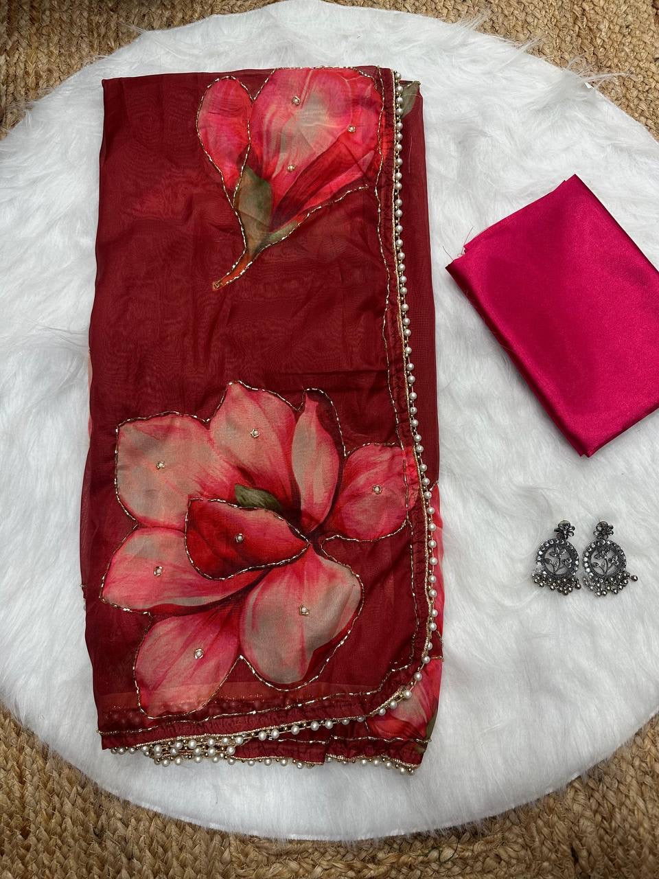 LILY 1.0 — Summer Floral x Pearl Saree