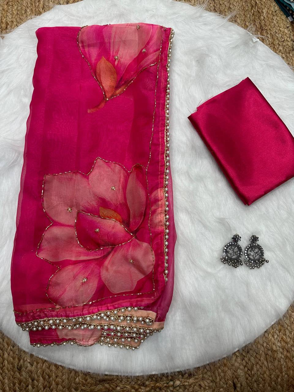 LILY 1.0 — Summer Floral x Pearl Saree