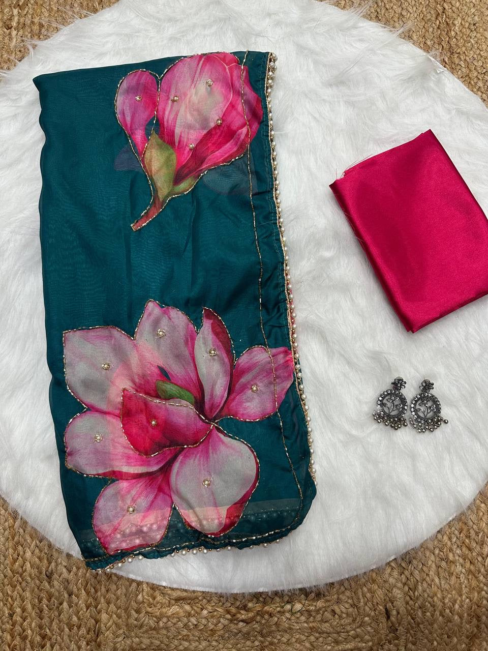 LILY 1.0 — Summer Floral x Pearl Saree