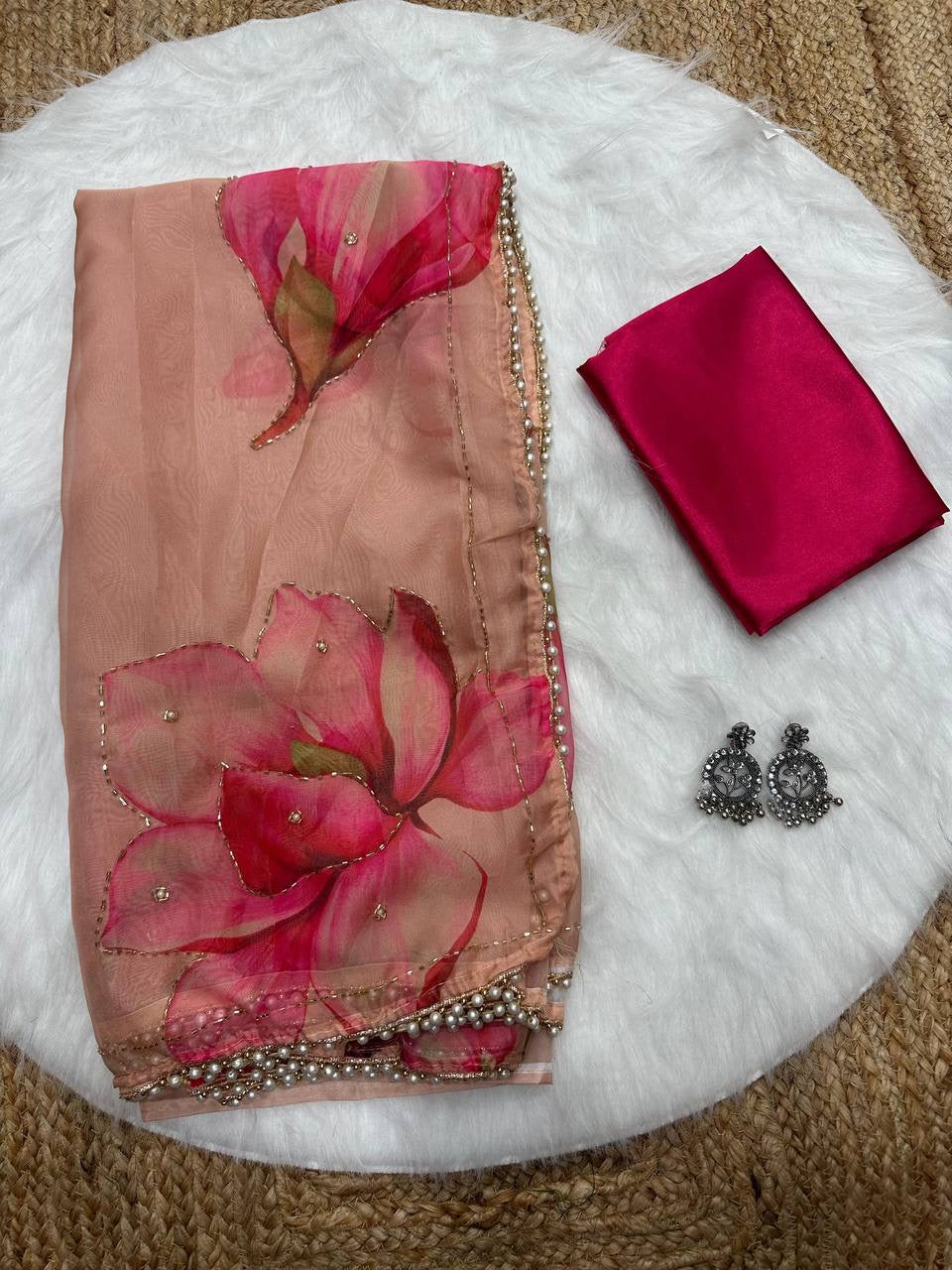 LILY 1.0 — Summer Floral x Pearl Saree