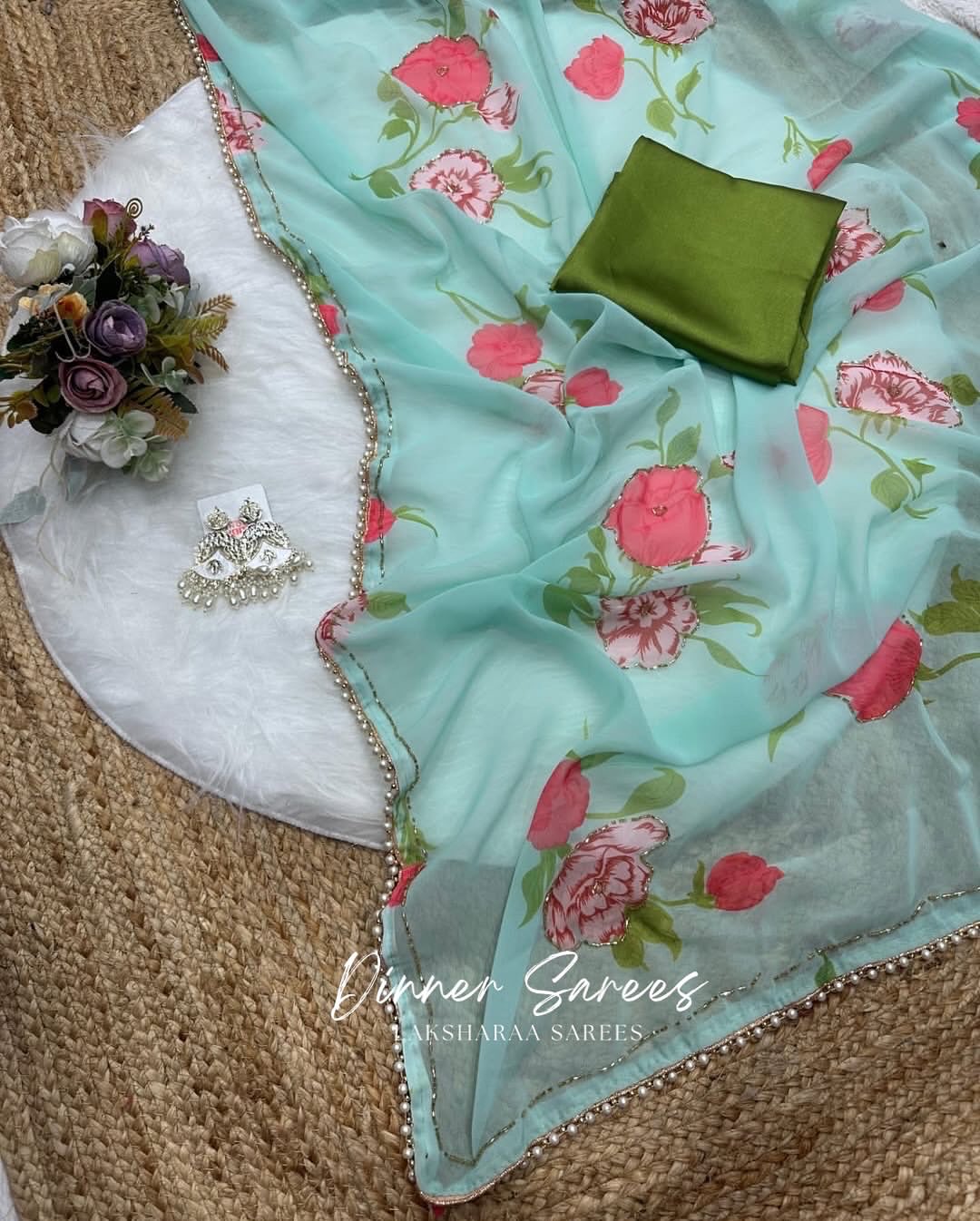 LILY 2.0 — Summer Floral x Pearl Saree