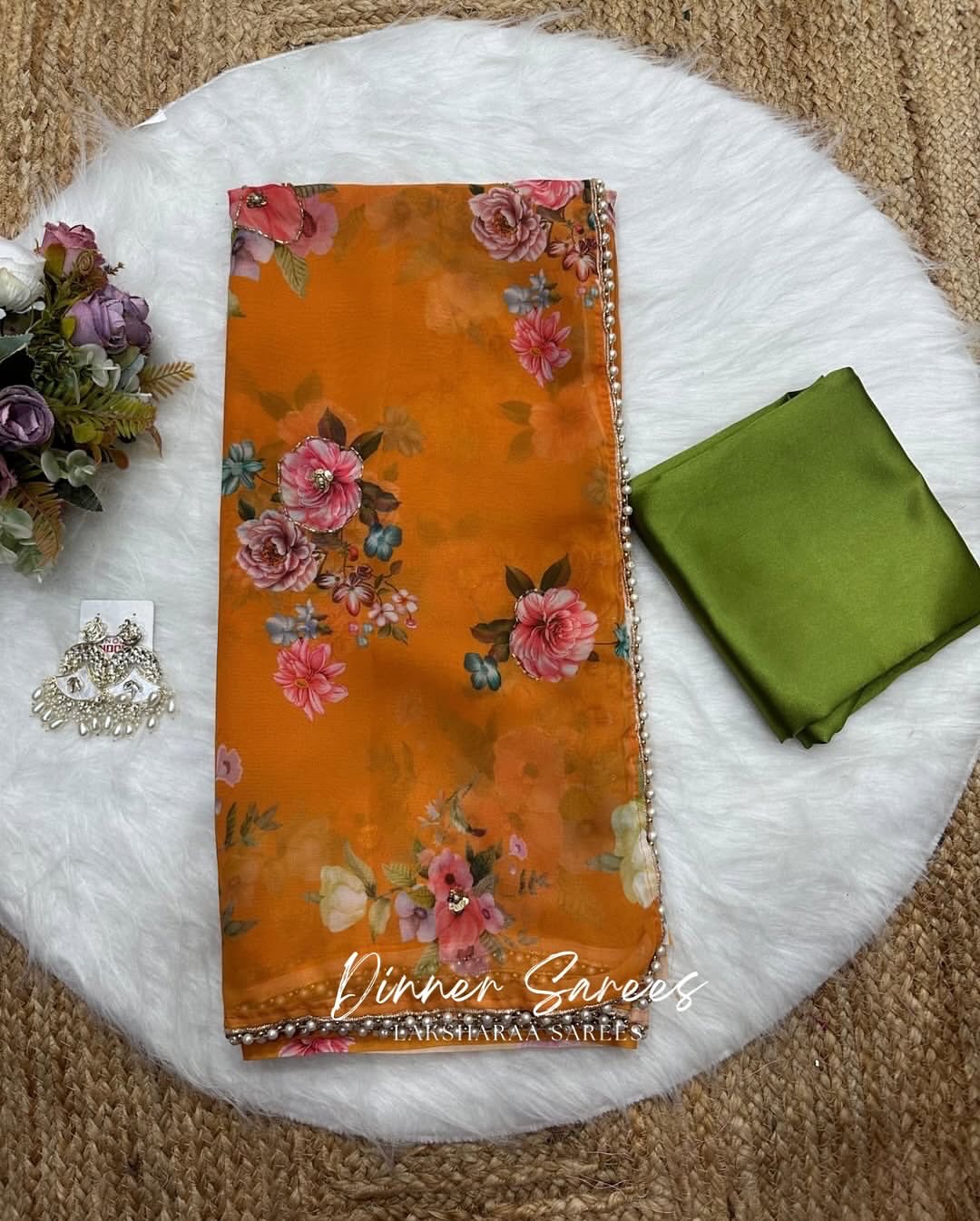 LILY 2.0 — Summer Floral x Pearl Saree
