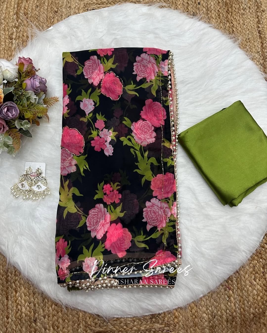 LILY 2.0 — Summer Floral x Pearl Saree