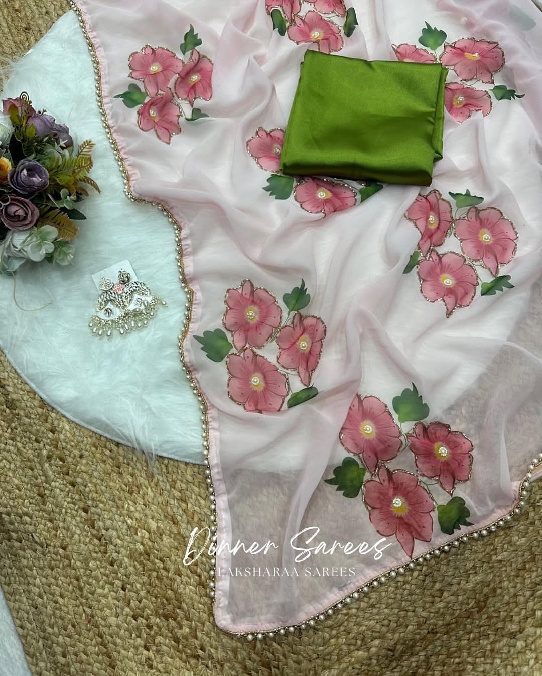 LILY 2.0 — Summer Floral x Pearl Saree