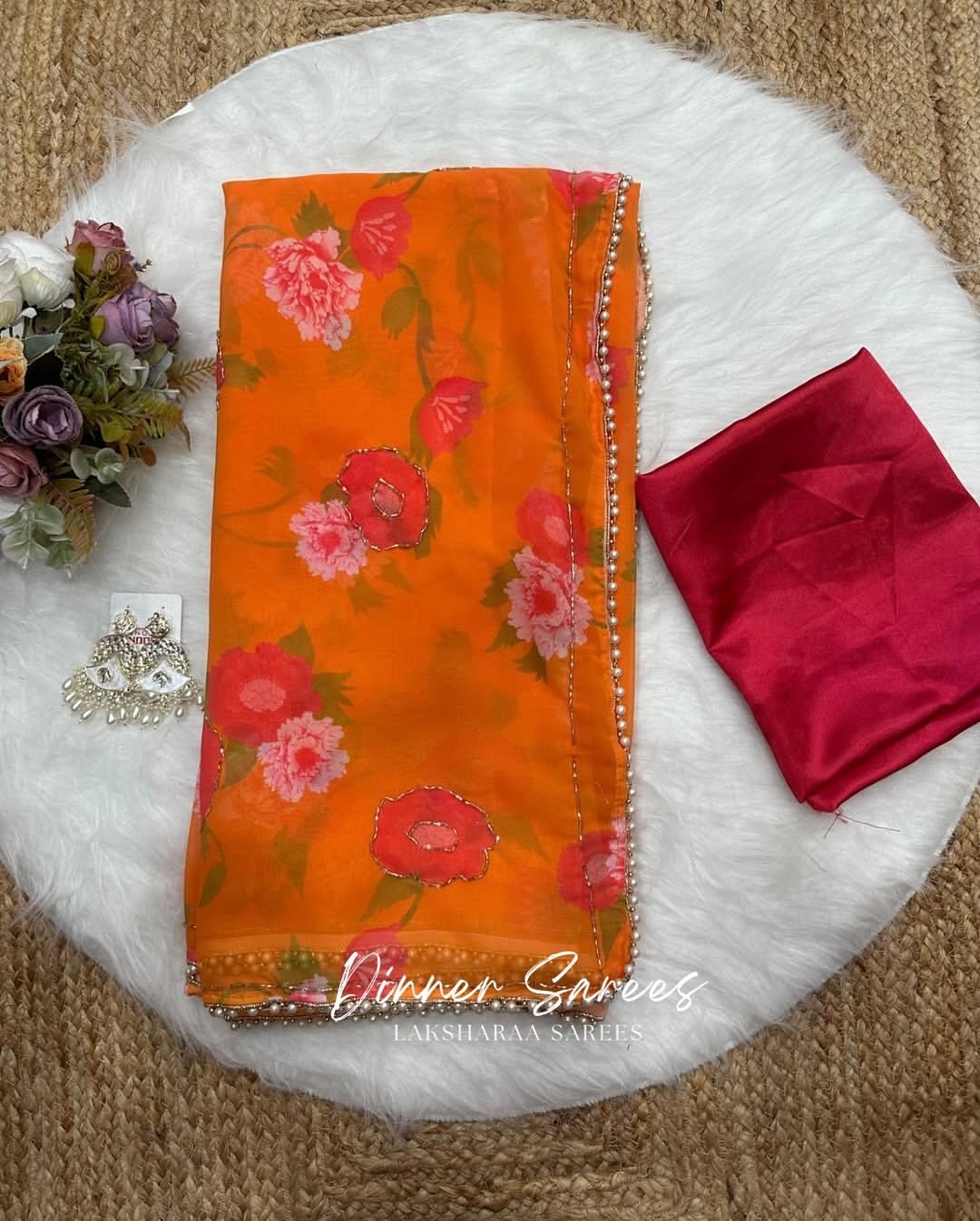 LILY 2.0 — Summer Floral x Pearl Saree