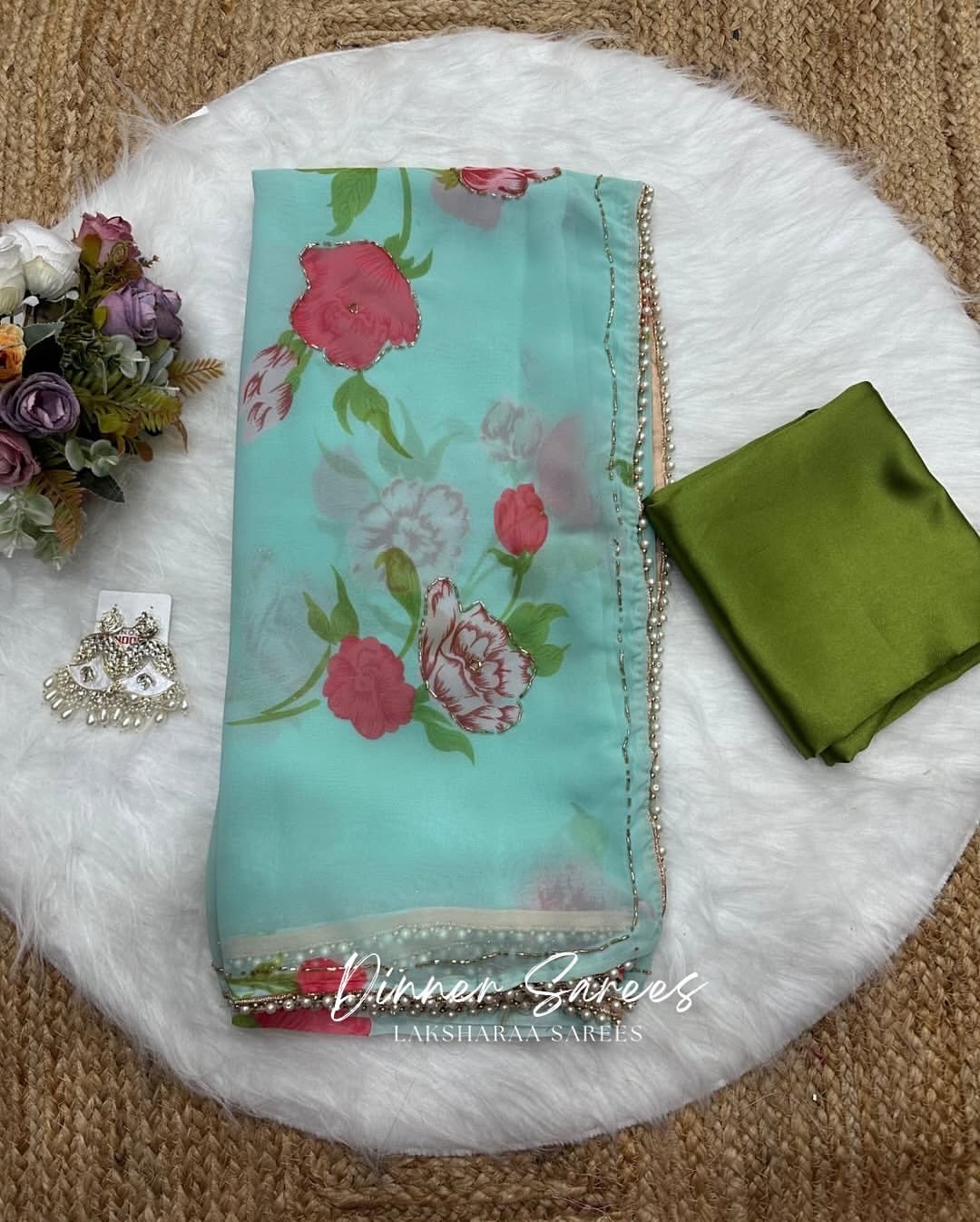 LILY 2.0 — Summer Floral x Pearl Saree