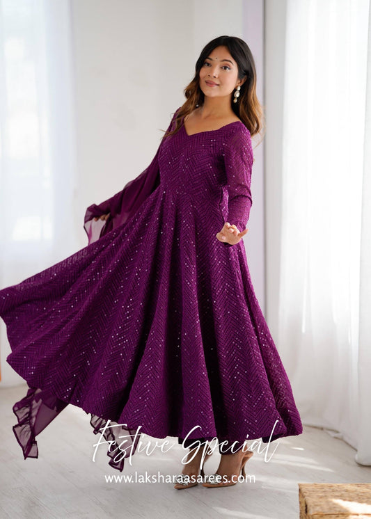 Premium Purple Anarkali Suit