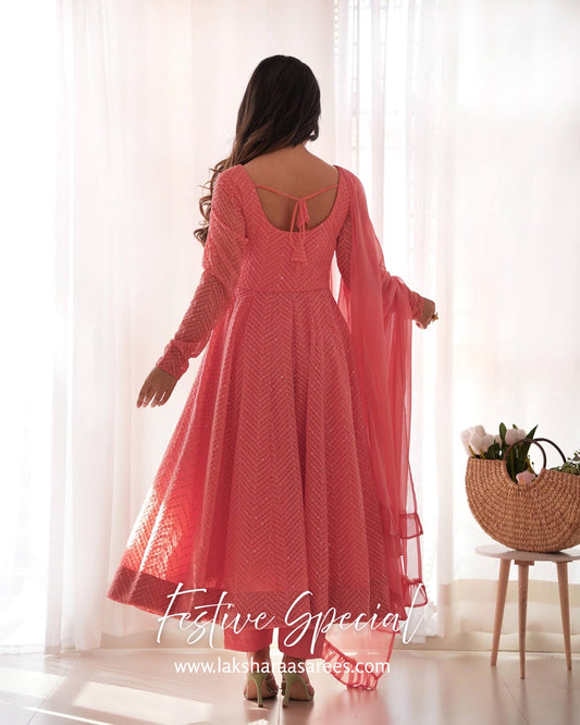 Premium Baby Pink Anarkali