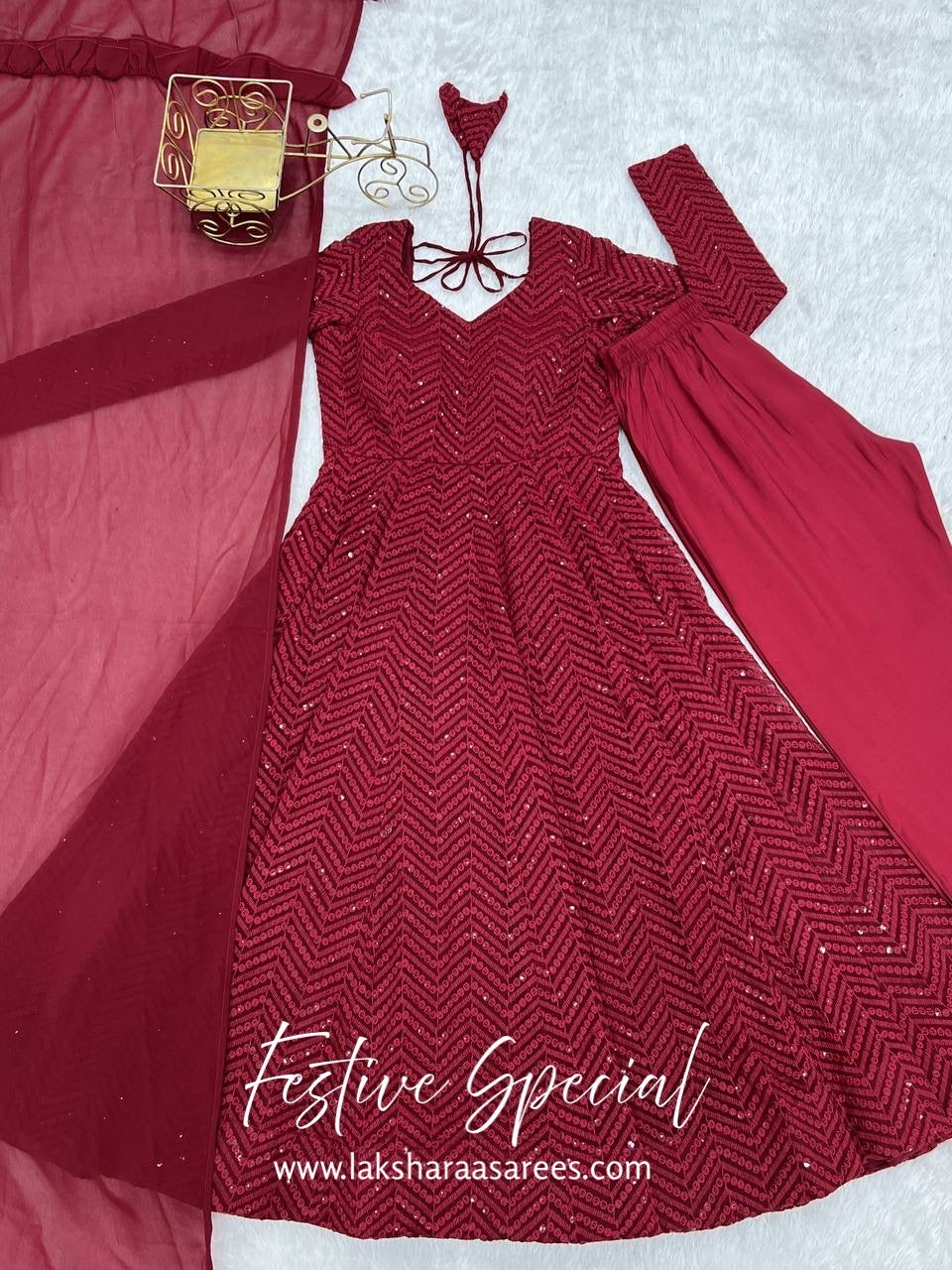 Premium Red Anarkali Suit
