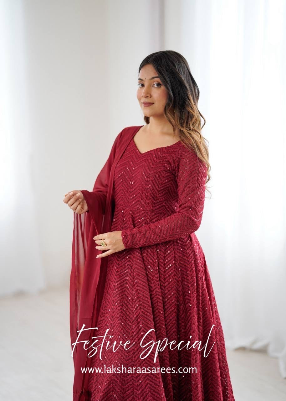 Premium Red Anarkali Suit
