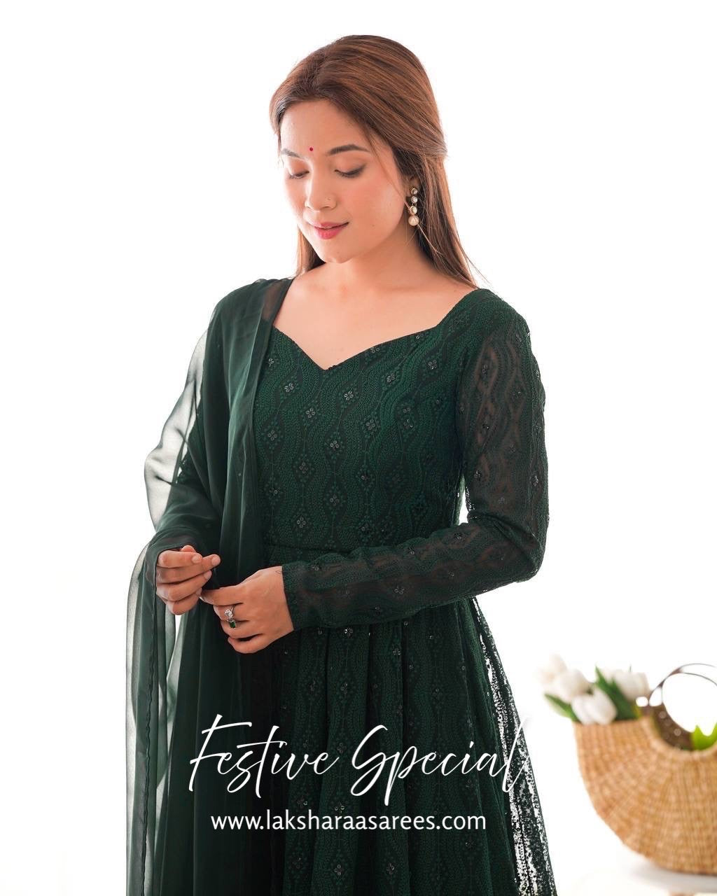 Premium Green Anarkali Suit