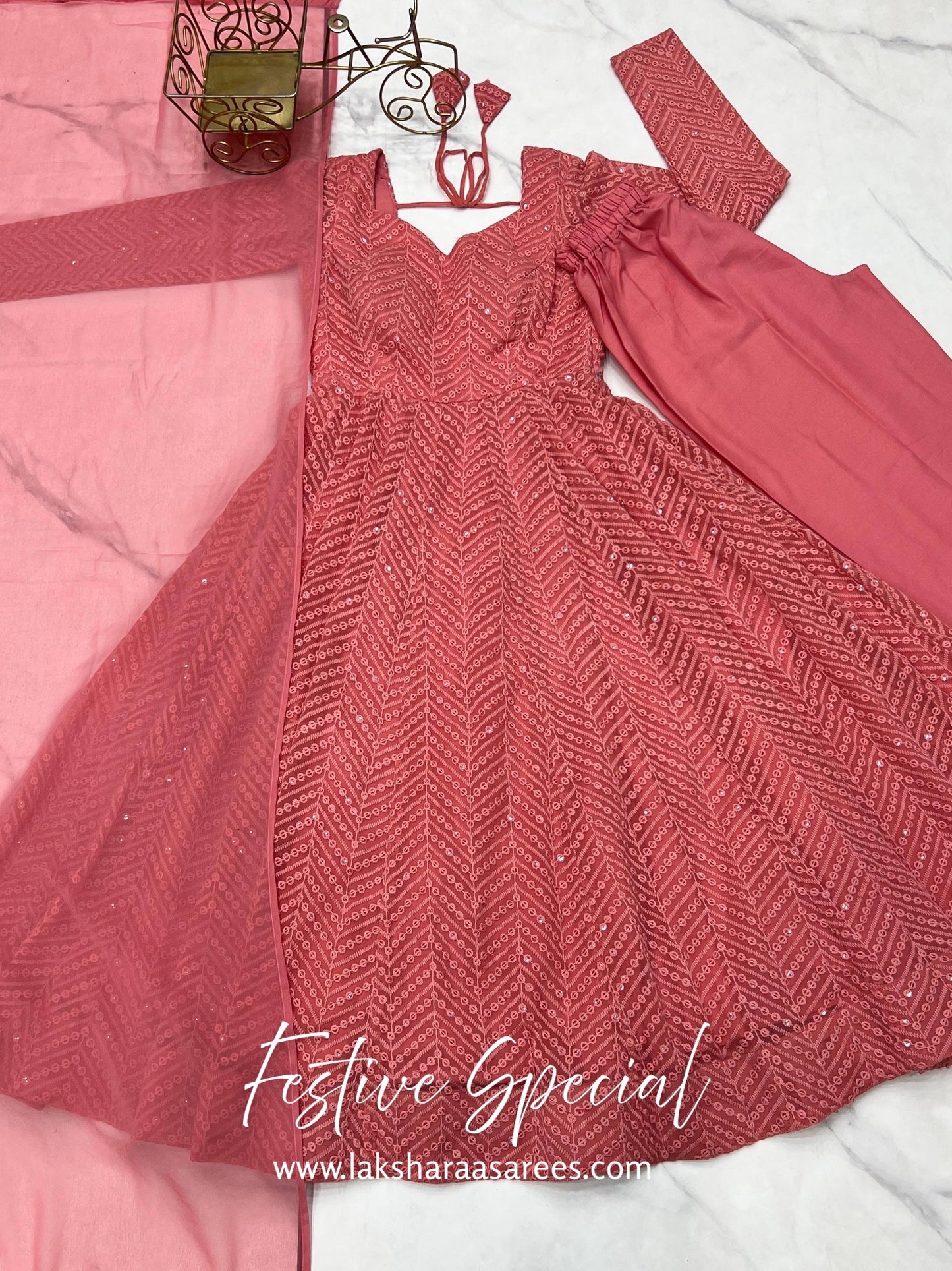 Premium Baby Pink Anarkali