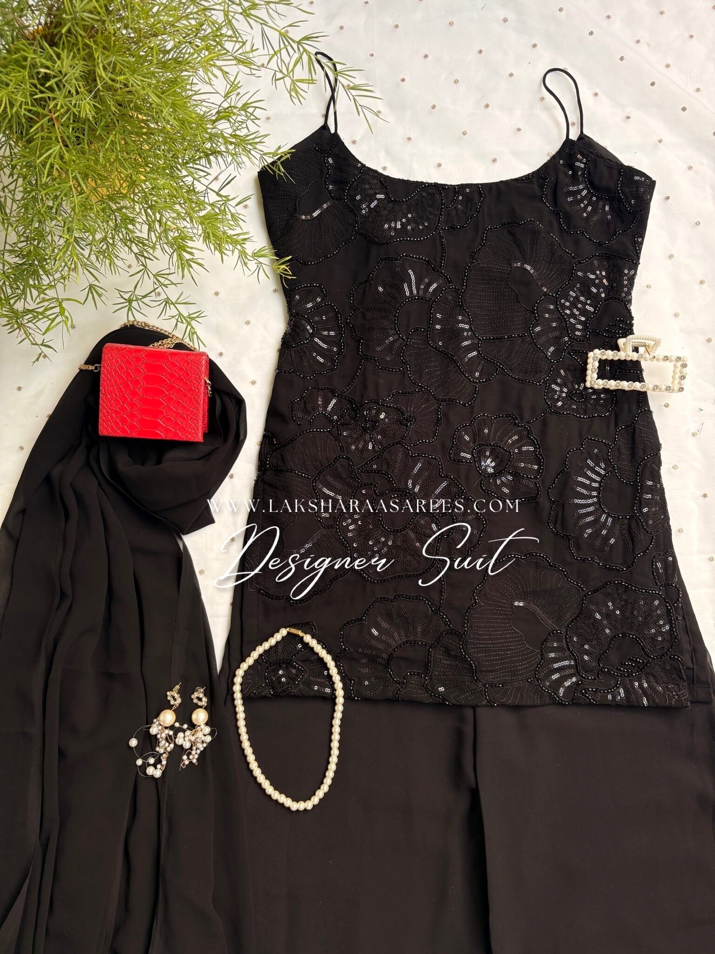 POOJA 2.0 — 90’s Special Black Georgette Sharara Suit