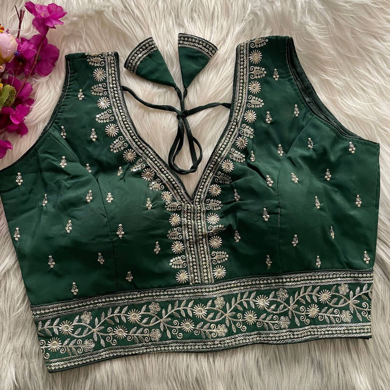 SONALIE –– Roman Silk Readymade Blouse